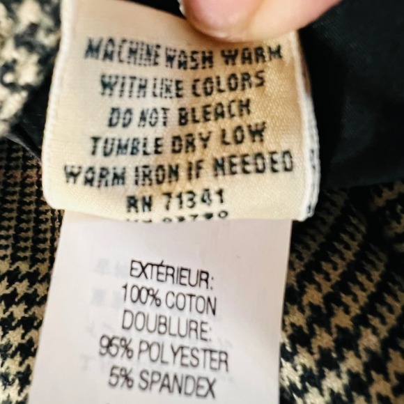 LL Bean Glen Plaid Flannel Trousers Preppy Old Money Classic Gray Pant 14P - Picture 10 of 11